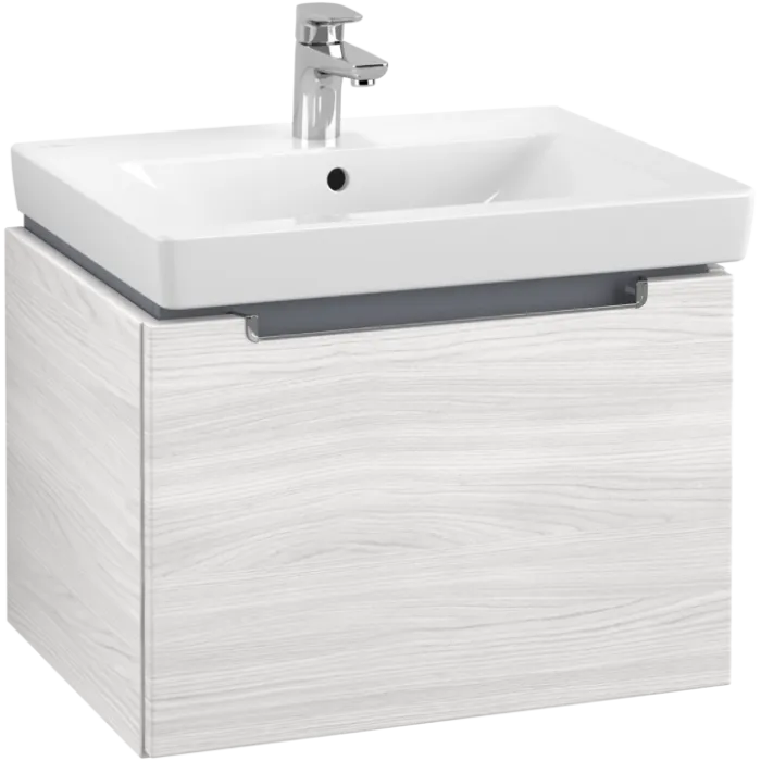 Тумба под раковину Villeroy & Boch Subway 2.0, 1 выдвижной ящик, 587 x 420 x 454 мм, White Wood