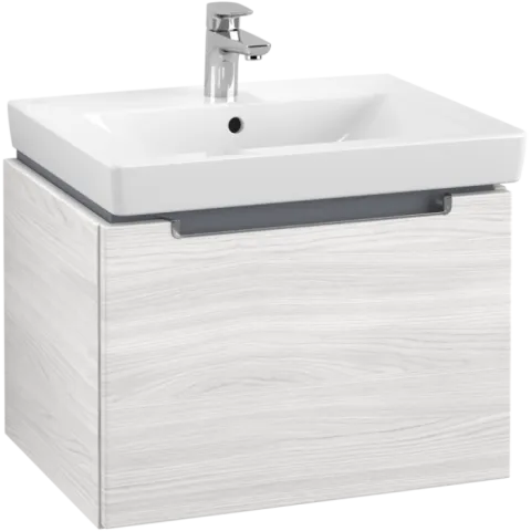 Тумба под раковину Villeroy & Boch Subway 2.0, 1 выдвижной ящик, 587 x 420 x 454 мм, White Wood