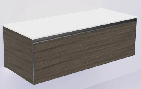 Тумба ArmadiArt QUATRO 1 120CM OAK ANTHRACITE профиль ANTHRACITE + внутр. подсв