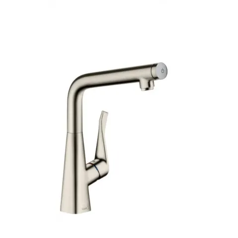 Смеситель Hansgrohe Metris Select для кухонной мойки с высоким изливом, под сталь