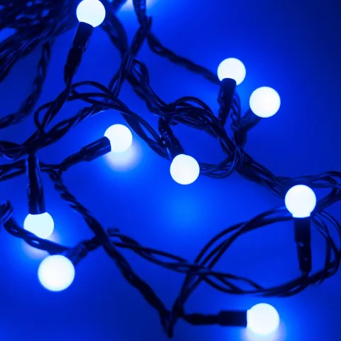 Светодиодная гирлянда Ardecoled ARD-BALL-CLASSIC-D13-5000-BLACK-50LED BLUE (230V, 3.5W)