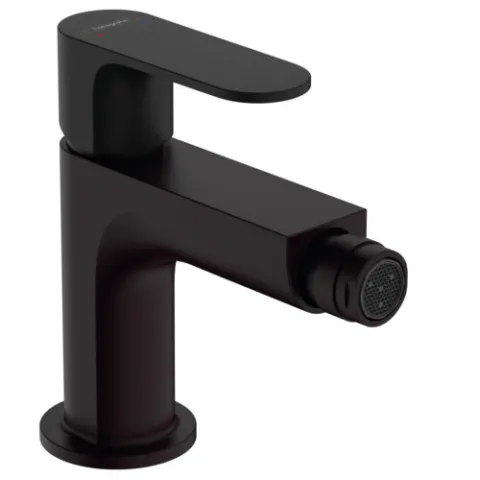 Смеситель для биде Hansgrohe Rebris S, с металлическим сливным гарнитуром, чёрный матовый
