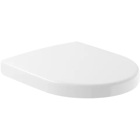 Сиденье с крышкой для унитаза с короткой базой Villeroy & Boch Subway 2.0, с функцией автоматического опускания (SoftClosing), со снимаемым сиденьем (QuickRelease), альпийский белый