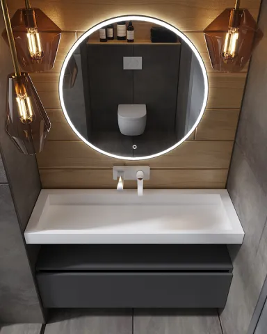Раковина 120 см ArmadiArt Flat с тумбой