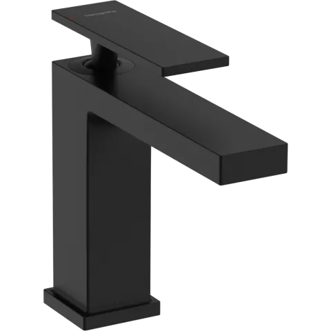 Смеситель для раковины Hansgrohe Tecturis E 110, EcoSmart+, с донным клапаном, чёрный матовый