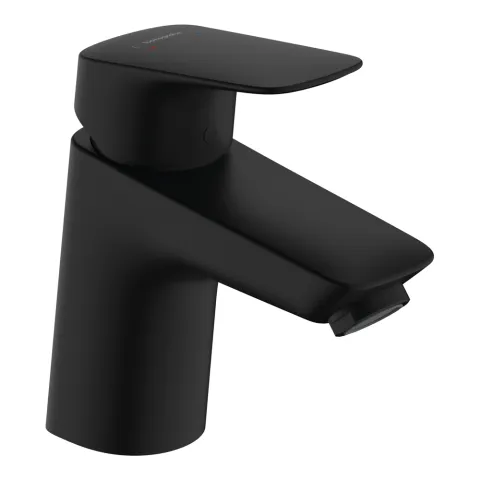 Смеситель Hansgrohe Logis для раковины со сливным гарнитуром, чёрный матовый